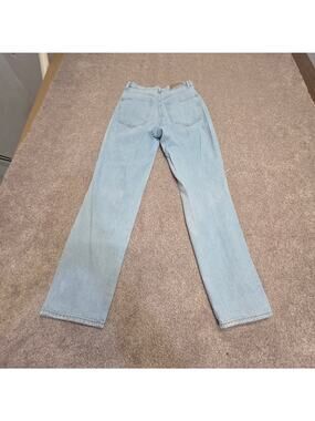 retro Indie Sleaze PacSun Dad Jean Straight Leg 27x29 Light Wash Distressed Rips